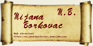 Mijana Borkovac vizit kartica